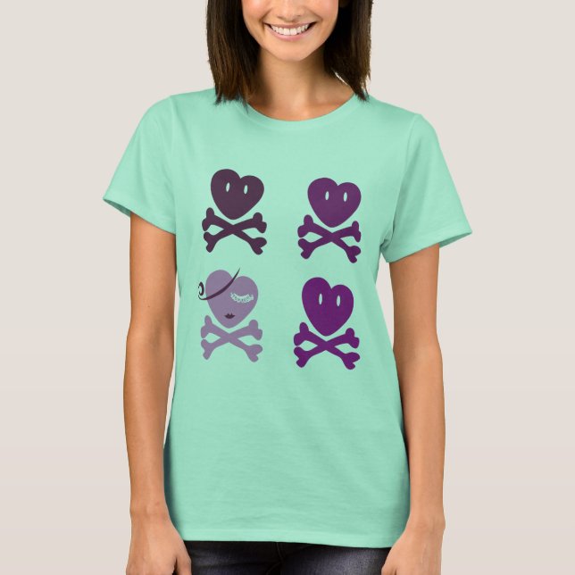 Skallehjärta T Shirt (Framsida)