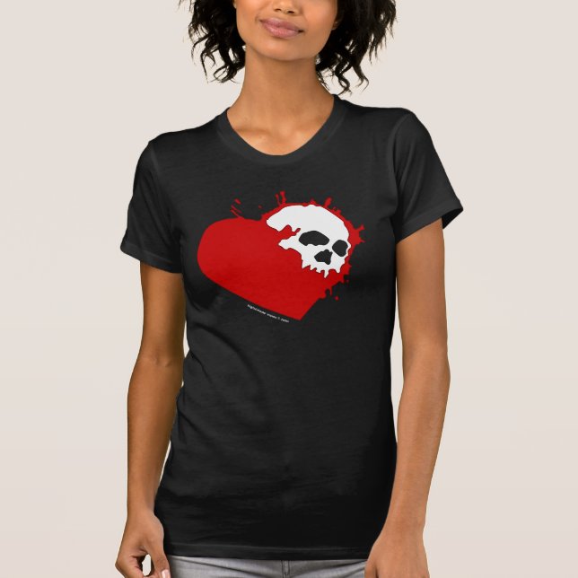 Skallehjärtakvinna skjorta tee shirt (Framsida)