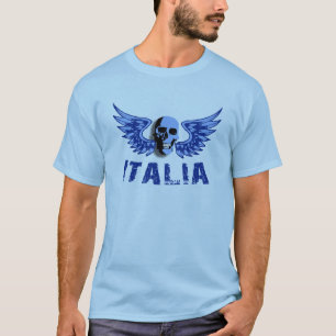 Skallemanar för blått italienska T-tröja Tee Shirt