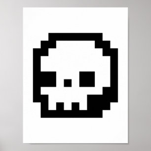 Skallen 8-Bet PIXELkonstaffischen Poster