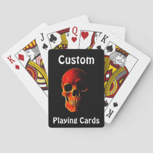 Skallen av flammar pokerkortmallen spel kort