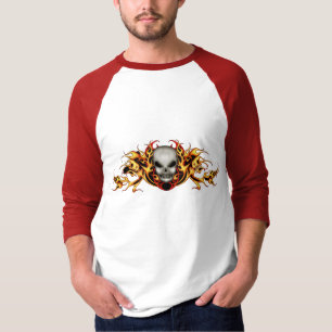 Skallen flammar T-tröja T Shirt