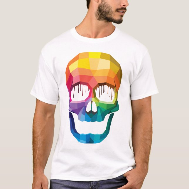 Skallen målar droppandear t shirt (Framsida)