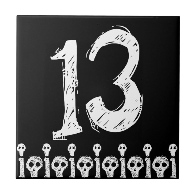 Skallen numrerar belägger med tegel kakelplatta (Framsidan)