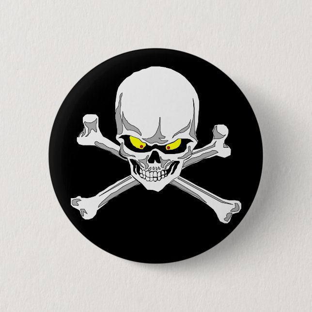 Skallen och crossbones knäppas knapp (Framsida)