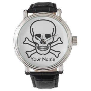 Skallen och Crossbones på klockan personifierar Armbandsur