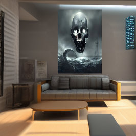 Skallen och havet | AI Art Poster
