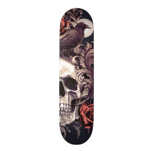 Skallen och kråkan med steg mini skateboard bräda 18,5 cm