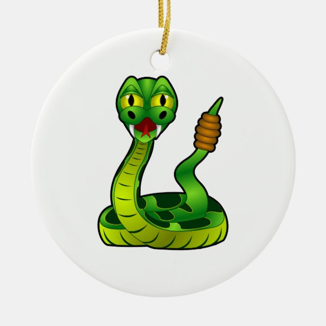 Skallerorm Julgransprydnad Keramik (Framsidan)