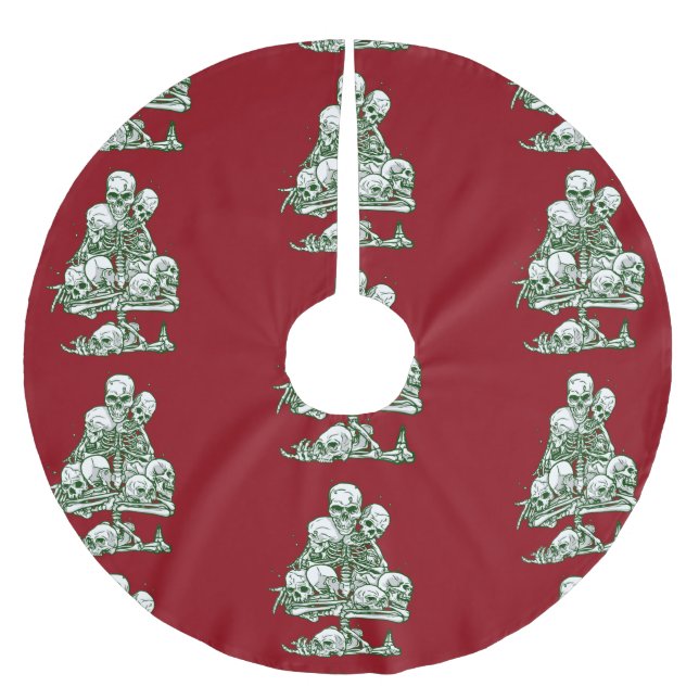 skallful julgran skeleton gothic julgransmatta borstad polyester (Framsidan)