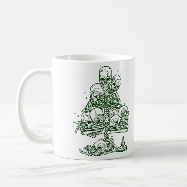 skallful julgran skeleton gothic kaffemugg (Vänster)