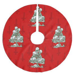 skallful julgran skeleton gothic kor julgransmatta borstad polyester