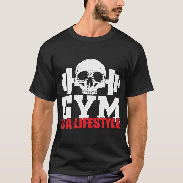 skallgym är en livsstil t shirt (Framsida)