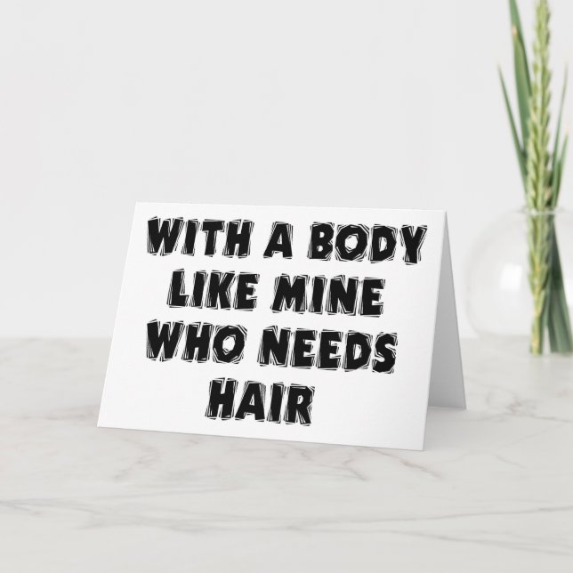 Skallig man för rolig fars dag kort (Framsida)