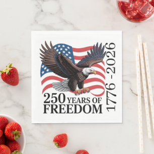 Skallig Örn Amerikansk Flagga 250 År av Frihet Pappersservett