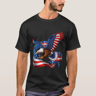 Skallig örn patriotisk usa flagga frihet t shirt