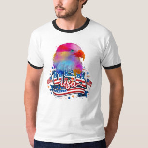 Skallig Örn USA, Amerikansk Flagga Patriotisk T Shirt