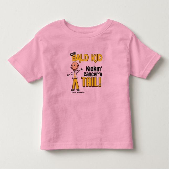 Skallig stick figursamling (barndomcancer) tee (Framsida)