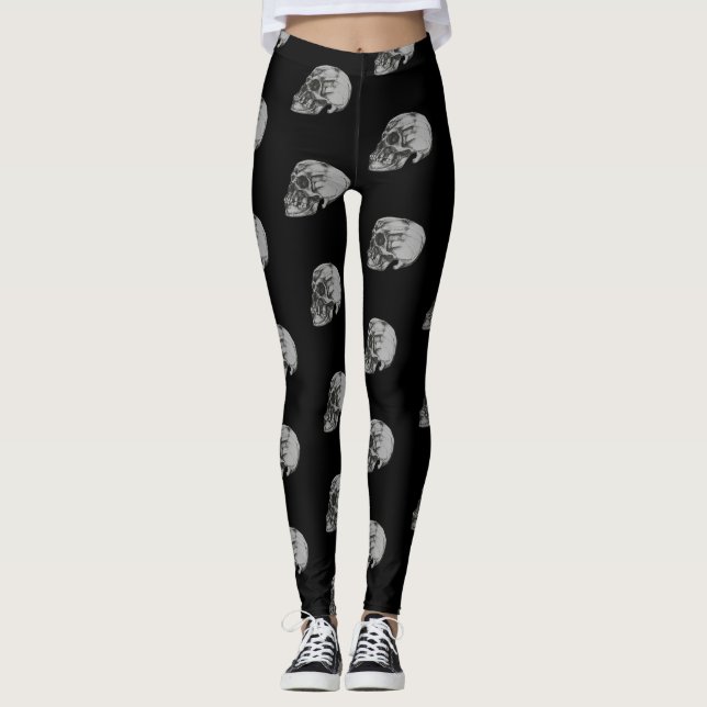 Skallsession för Halloween Leggings (Framsida)