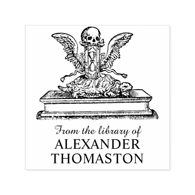 Skallvedsköldpadda (timglass) Bibliotek Bok Namn Självfärgande Stämpel (Design)