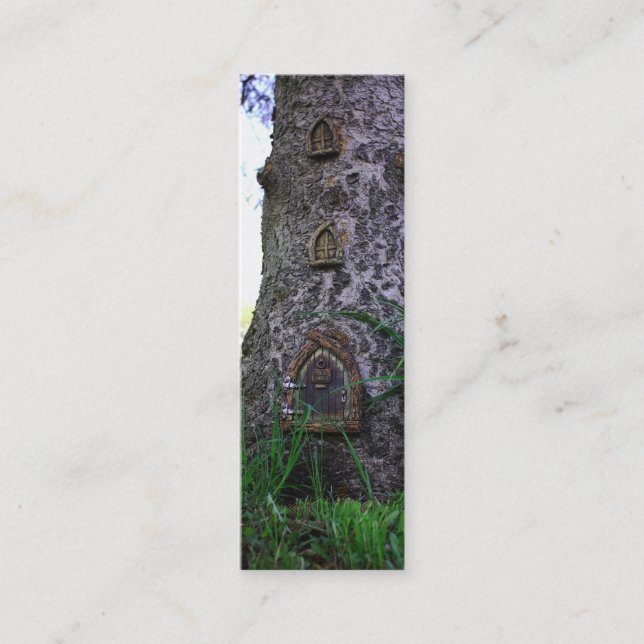 Skälmskt naturväxenhusbokmärke mini visitkort (Framsida)