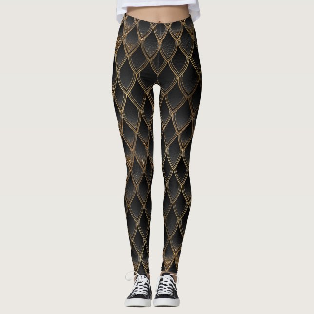 Skalning av bruna övertoningar i Dragon Scales Leg Leggings (Framsida)