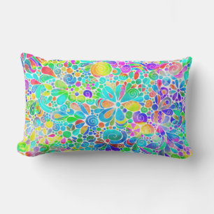 Skalning Fantasy Art - Abstrakt Flowers 2 Lumbarkudde