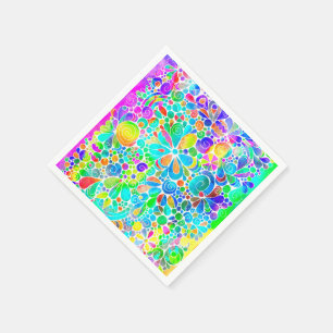 Skalning Fantasy Art - Abstrakt Flowers 2 Pappersservett