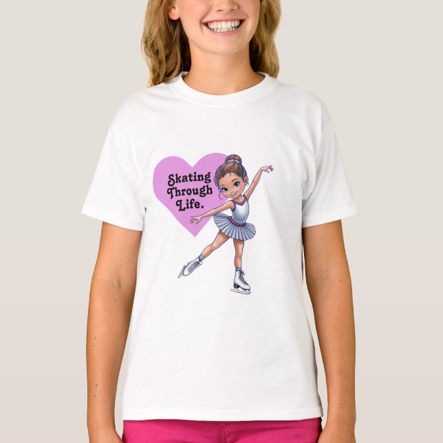 "Skalning genom livet" Ice Skater T-Shirt (Framsida)