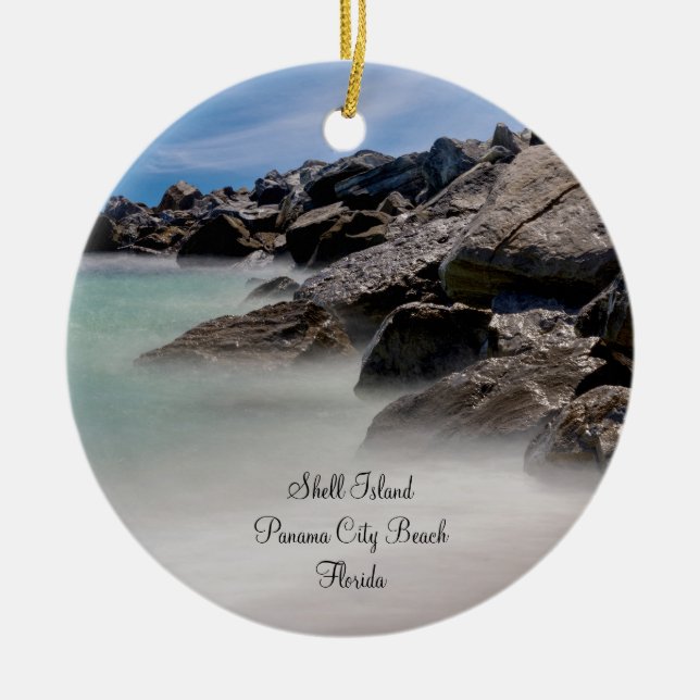 Skalö Rockar Och Vågor Cirkel Ornament (Framsidan)