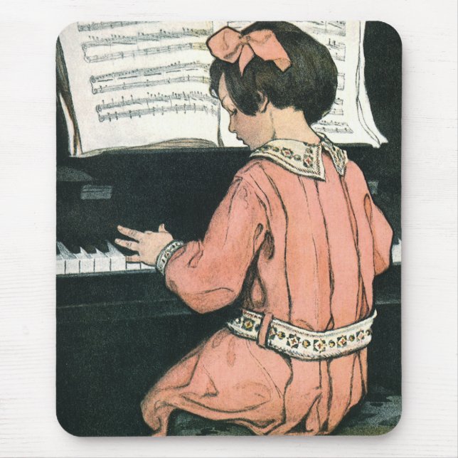 Skalor av Jessie Willcox Smith, Pianomusikflicka Musmatta (Framsidan)