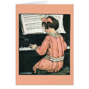 Skalor efter Jessie Willcox Smith, Piano Music Car Hälsningskort