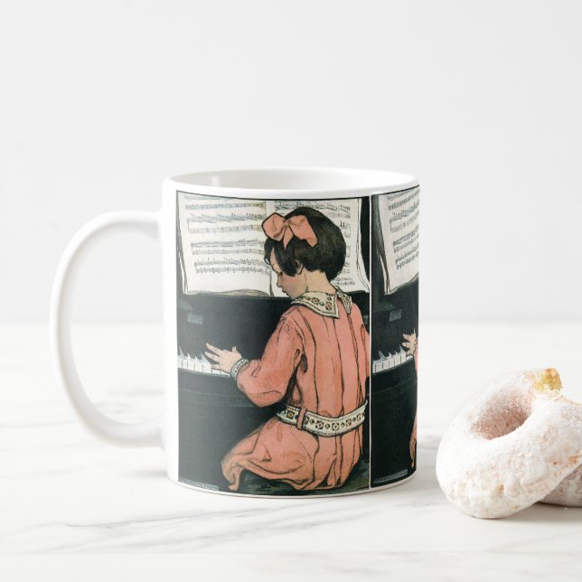 Skalor efter Jessie Willcox Smith, Piano Music Gir Kaffemugg (Med munk)