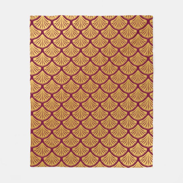 Skalor för Art Deco-Sjöjungfru - Magenta Fleecefilt (Framsidan)