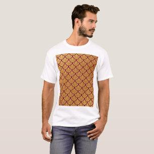 Skalor för Art Deco-Sjöjungfru - Magenta T Shirt