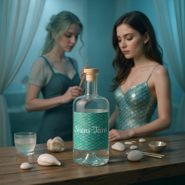 Skalor för Grönt i sjöjungfrun Spritflaskor Etikett (Skapare uppladdad)