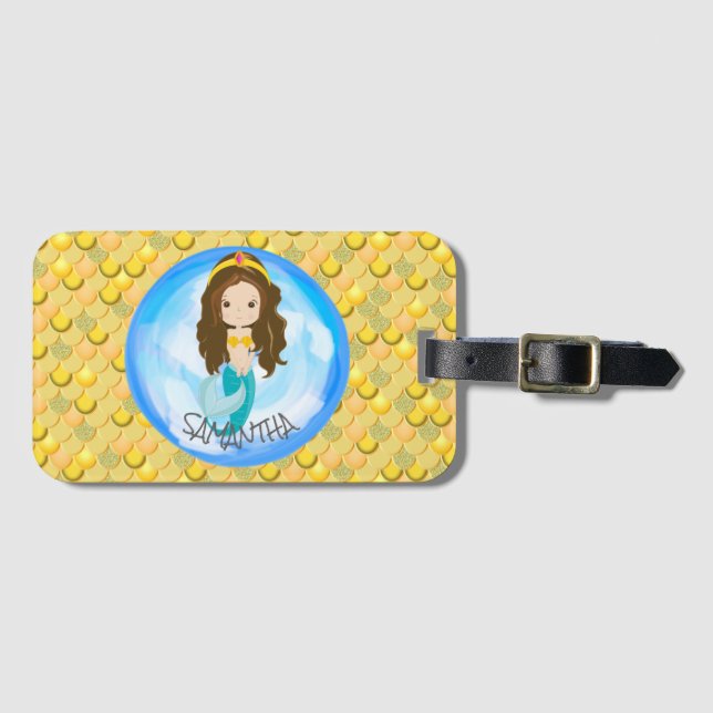 Skalor för Gult i sjöjungfrun Bagagebricka (Framsida horisontal)