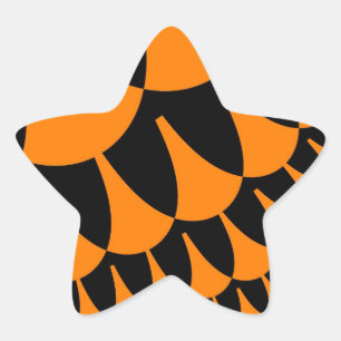 Skalor för orange och svart stjärnformat klistermärke