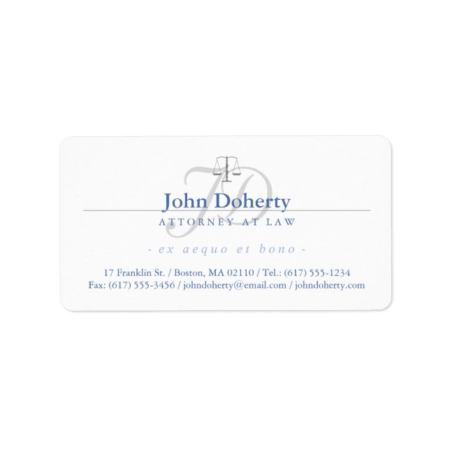 Skalor för rättskipning | Advokatens Elegant Adressetikett (Framsidan)