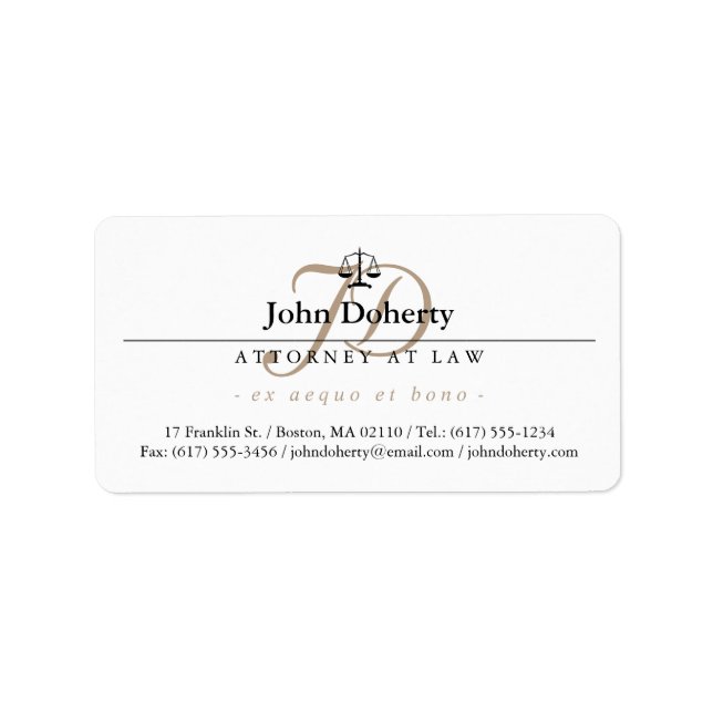 Skalor för rättskipning | PROFESSIONELL Adressetikett (Framsidan)