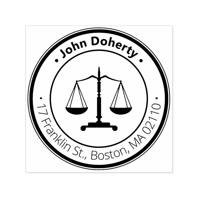 Skalor för rättvisemärkning | Rund returadress Självfärgande Stämpel (Design)