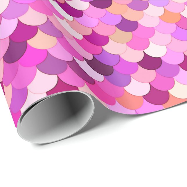 Skalor för sjöjungfru, Violet, Amethyst och Coral Presentpapper (Rullad Hörn)