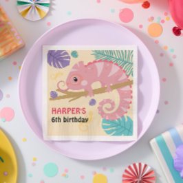 Skalor och Svan Flickans reptilfödelsedag Pappersservett