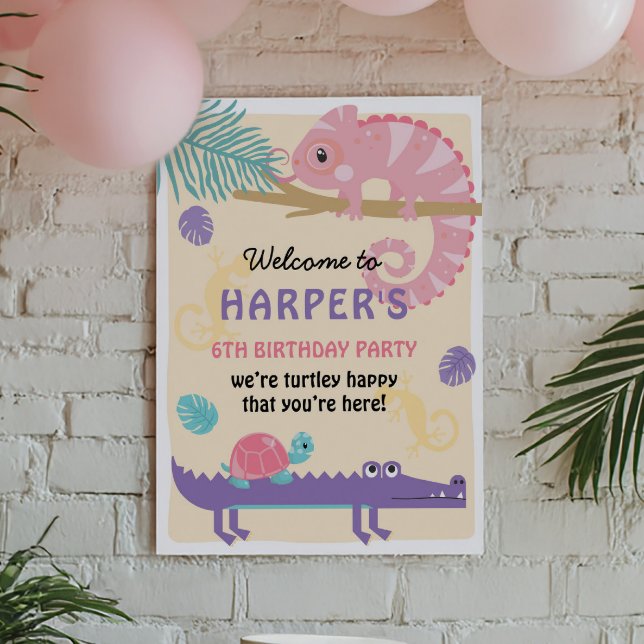 Skalor och Svan Flickans reptilfödelsedag Poster (Skapare uppladdad)