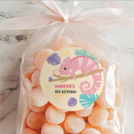 Skalor och Svan Flickans reptilfödelsedag Runt Klistermärke