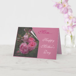 Skålpapper för mors dag med rosa ros kort