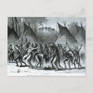 Skalpdans från Sketches of Indian Warfare Vykort