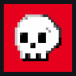 Skalpixelbild 8 bitars röd Poster<br><div class="desc">Skullpixelgrafik 8 bitars röd inspirerad av Irezumi tatuering, manga, popkonst och en aning italiensk smak</div>