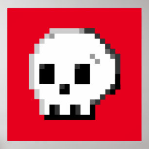 Skalpixelbild 8 bitars röd Poster