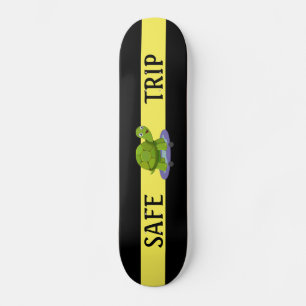 Skalsköldpadda och kalligrafi på svart och gult mini skateboard bräda 18,5 cm